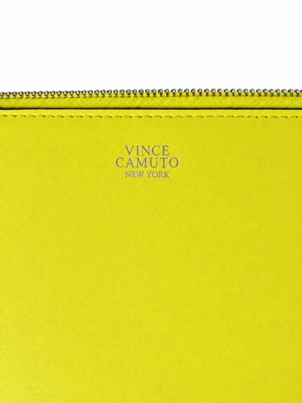 Vince Camuto New York Neon Lime Green Triple Zip Crossbody Bag